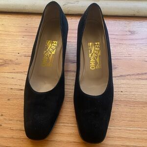 Salvatore Ferragamo Women's Black Suede Heels